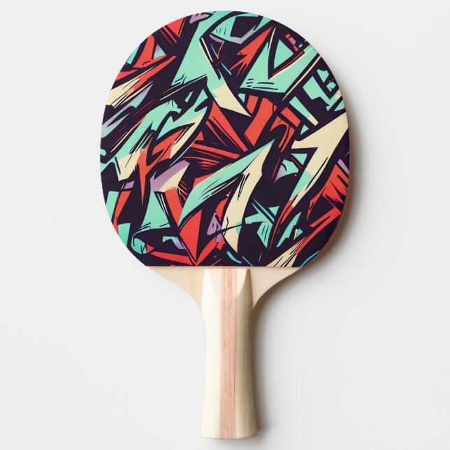 Modern Graffiti Ping Pong Paddle (Front)