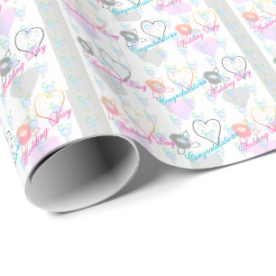 Modern Graffiti Style Wedding Shower Gift Wrap