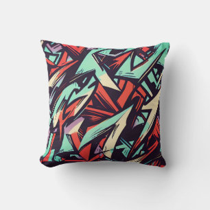 Modern Graffiti Throw Pillow