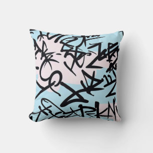 Modern Graffiti Throw Pillow