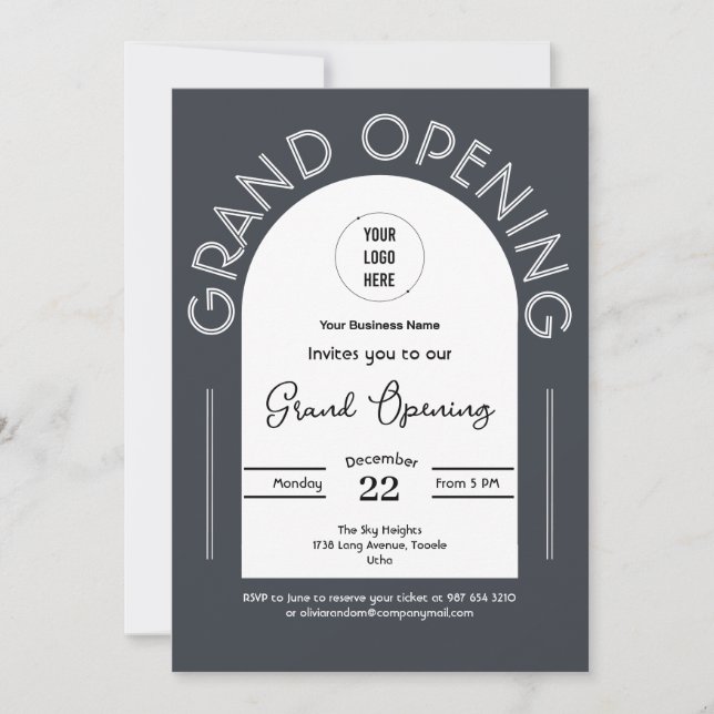 Modern Grand Opening business Invitation (Front)