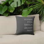 Modern Grandkids Names Grey Throw Pillow<br><div class="desc">Modern pillow with grandkids names.</div>