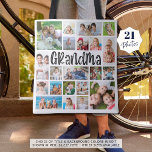 Modern Grandma 21 Photo Collage Custom Colour Tote Bag<br><div class="desc">Modern Grandma 21 Photo Collage Custom Colour Tote Bag. Create a photo collage tote bag for GRANDMA to show off her grandchildren utilizing this easy-to-upload photo collage template with 21 pictures in various shapes and sizes and a modern, fun typography for the title in your choice of colours for the...</div>