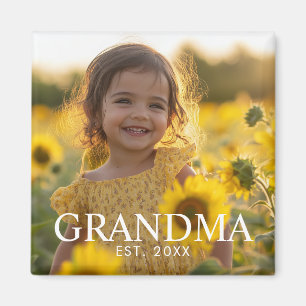 Modern Grandma Photo Magnet