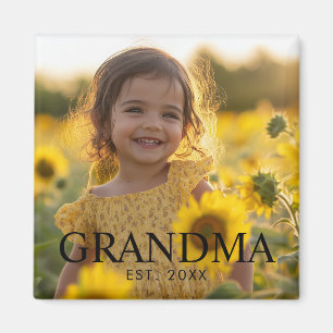 Modern Grandma Photo Magnet