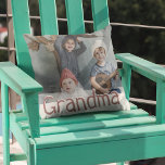 Modern Grandma Photo & Quote | Custom Color Throw Pillow<br><div class="desc">Grandma's are just the best! Let your grandmother know how much she means to you with this modern throw pillow, featuring a special photograph of your choice, the text GRANDMA in fun script, on the reverse is the sweet quote 'Grandma's heart is a patchwork of love.' and personalized with your...</div>