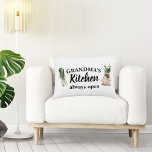 Modern Grandma's Kitchen Is Always Open Best Gift Accent Pillow<br><div class="desc">Welcome to Grandma's Kitchen, where love and warmth are always on the menu! Delight your favourite grandmother with this charming gift product from Zazzle. Whether it's for Mother's Day, her birthday, or just to show appreciation, this thoughtful item is sure to bring a smile to her face.Surprise Grandma with a...</div>