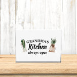 Modern Grandma's Kitchen Is Always Open Best Gift Photo Block<br><div class="desc">Welcome to Grandma's Kitchen, where love and warmth are always on the menu! Delight your favourite grandmother with this charming gift product from Zazzle. Whether it's for Mother's Day, her birthday, or just to show appreciation, this thoughtful item is sure to bring a smile to her face.Surprise Grandma with a...</div>