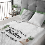 Modern Grandma's Kitchen Is Always Open Best Gift Sherpa Blanket<br><div class="desc">Welcome to Grandma's Kitchen, where love and warmth are always on the menu! Delight your favourite grandmother with this charming gift product from Zazzle. Whether it's for Mother's Day, her birthday, or just to show appreciation, this thoughtful item is sure to bring a smile to her face.Surprise Grandma with a...</div>