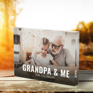 Modern Grandpa and Me Custom Photo Block