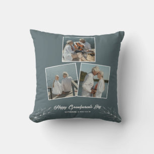 Modern Grandparents Day Photos Throw Pillow