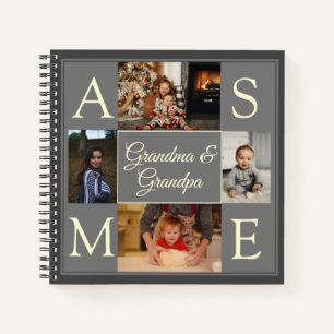 Modern Grandparents Photo Gift Spiral Notebook
