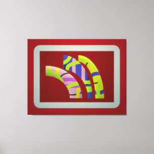 Modern Graphic art design tubes on dark plum Canvas Print
