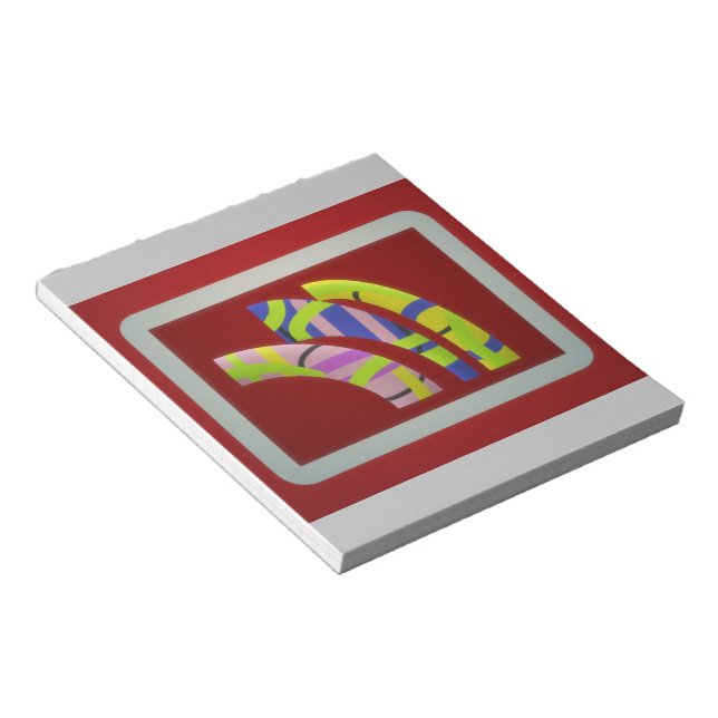 Modern Graphic art design tubes on dark plum Notepad (Angled)