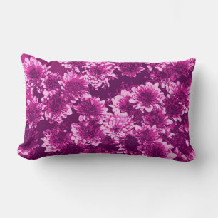Modern Graphic Dahlia Pattern, Amethyst Purple Lumbar Pillow