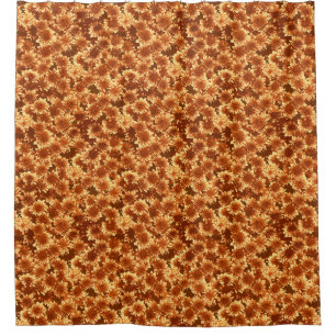 Modern Graphic Dahlia Pattern, Brown and Gold