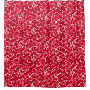Modern Graphic Dahlia Pattern, Dark Red and White