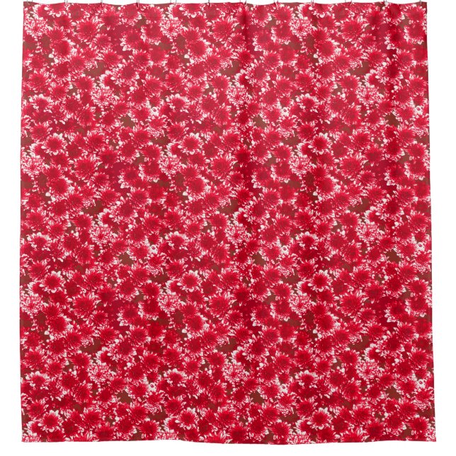 Modern Graphic Dahlia Pattern, Dark Red and White (Front)