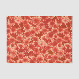 Modern Graphic Dahlia Pattern, Mandarin Orange Tissue Paper