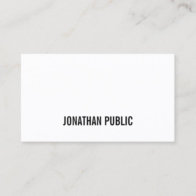 Modern Graphic Elegant Simple Plain Professional Business Card (Front)