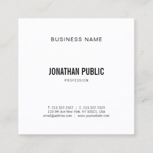 Modern Graphic Elegant Trendy Plain Minimalistic Square Business Card