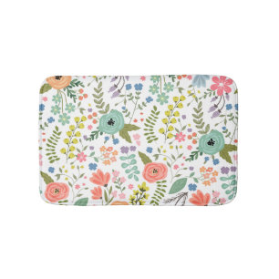 Modern graphic floral bath mat