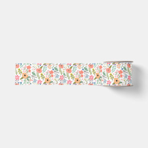Modern graphic floral grosgrain ribbon