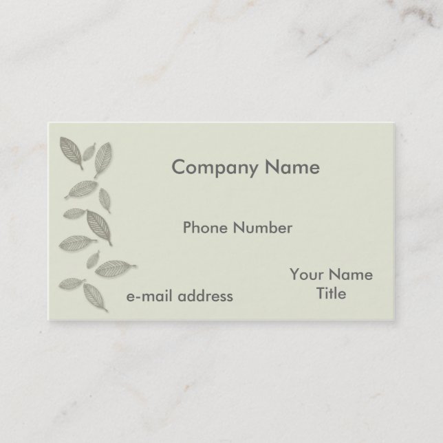 Modern Graphic Ghost Leaves Business Card (Front)
