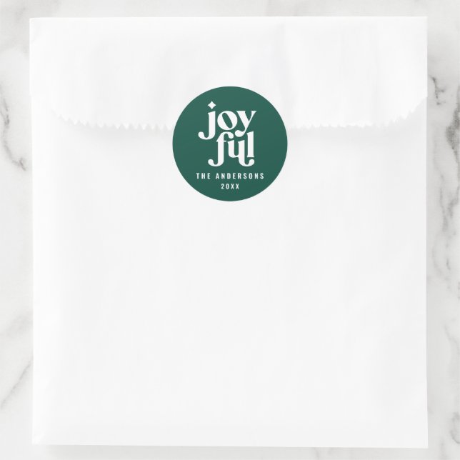 Modern graphic green typography christmas holiday classic round sticker (Bag)