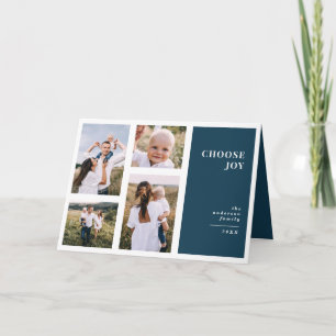 Modern, graphic minimal christmas multi photo card