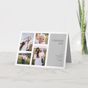 Modern, graphic minimal christmas multi photo card