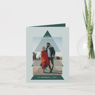 Modern graphic minimal Christmas tree photo Holiday Card