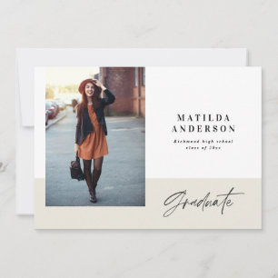 Modern graphic multi photo graduation party invite