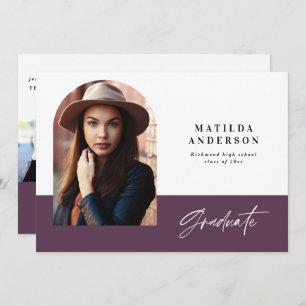 Modern graphic multi photo graduation party invite