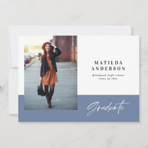 Modern graphic multi photo graduation party invite