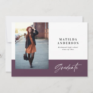 Modern graphic multi photo graduation party invite