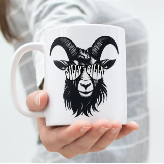 Modern Graphic Silly Billy Goat Customizable Mug