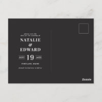 Modern, graphic, typographic photo save the date
