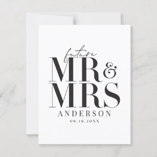 Modern, graphic, typography wedding invitation