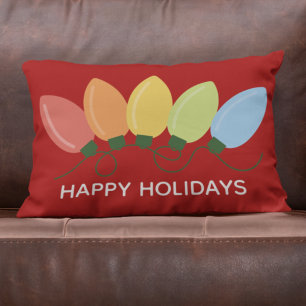 Modern Graphical Lights Christmas Lumbar Pillow