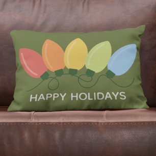 Modern Graphical Lights Christmas Lumbar Pillow
