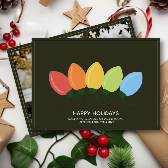 Modern Graphical Lights Christmas Photo Holiday Card (Creator Uploaded)