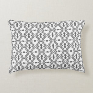 Modern Graphite Damask Pattern Accent Pillow