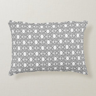 Modern Graphite Damask Pattern Accent Pillow