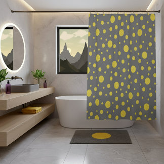 Modern Gray and Yellow Polka Dots