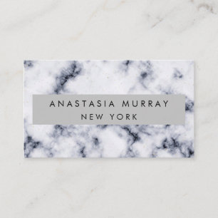 Modern Gray Black & White Marble Minimalist Luxury Business Card