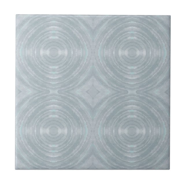 Modern Gray Circle Waves Look Tile (Front)
