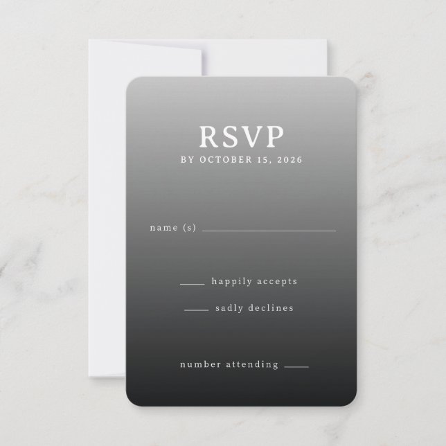 Modern Gray Gradient RSVP Card (Front)