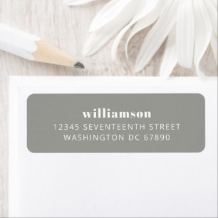 Modern Gray Simple Last Name Return Address 
