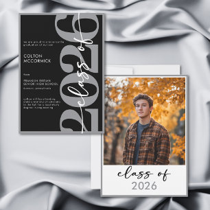 Modern Gray Typography Graduation Announcement